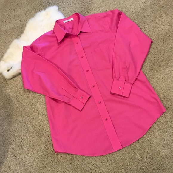 Foxcroft Tops - PINK FOXCROFT LS Button Up Shirt Blouse